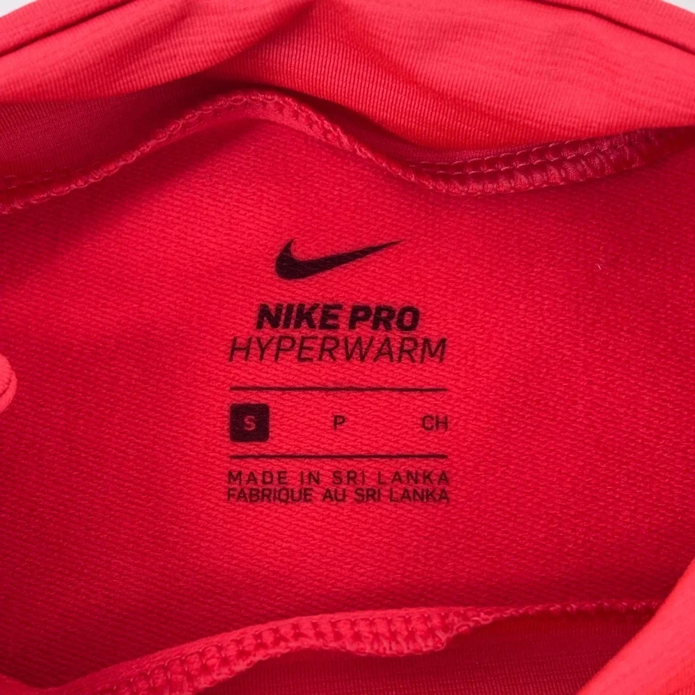 Nike Pro Hyperwarm Top Womens S Red Orange Ombre Long Sleeve Mock Neck Athletic